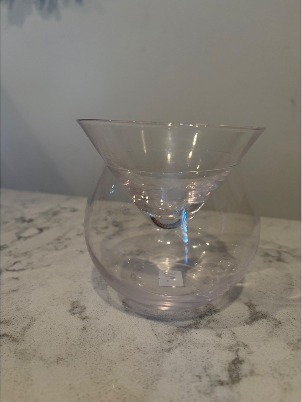 Set of 6 Two-Piece Martini Chiller Glasses Clear Glass Ice Bowls 12 Pieces